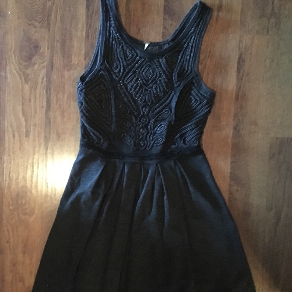 Free people back/grey denim dress